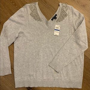 Brand New International Concepts Sweater w/statement neckline, size XL